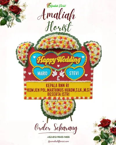 Karangan Papan Bunga Pernikahan di Sumberrejo